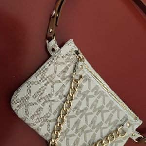 Mk waist purse cream tan and gold